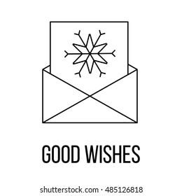 Good wishes icon or logo line art style. Vector Illustration.