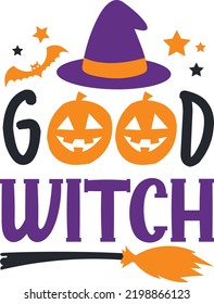 Good Witch. Halloween T-Shirt Design, Posters, Greeting Cards, Textiles, and Sticker Vector Illustration