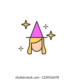 good witch icon. Element of magic icon for mobile concept and web apps. Color good witch icon can be used for web and mobile