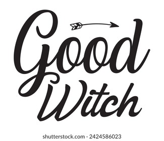 Buen diseño de camiseta de tipografía de bruja