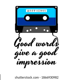 good words give a good impression typography design for print t shirt and more 