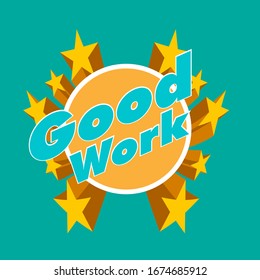 good work, beautiful greeting card background or template banner with star theme. vector design illustration