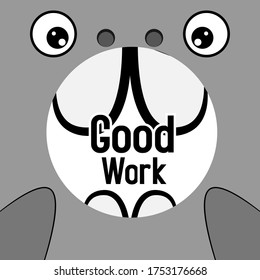 good work, beautiful greeting card background or banner with cute seals theme. vector illustration