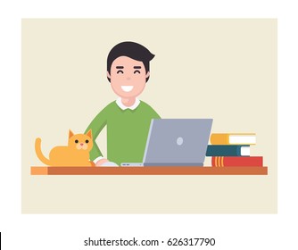 It's good to work at home. Freelance