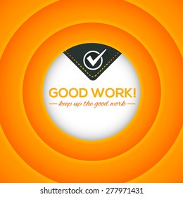 Good Work Lettering, Orange and Yellow Colors Movie Style Background