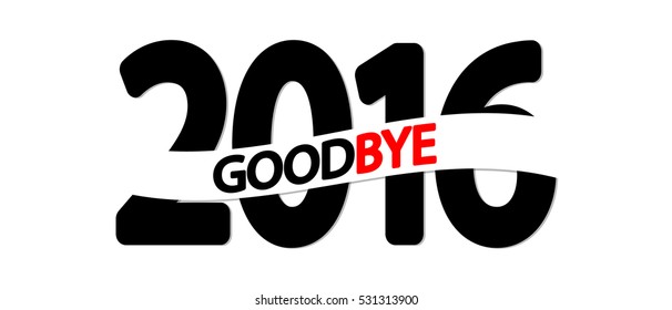 Goodbye 2016, design template, vector illustration