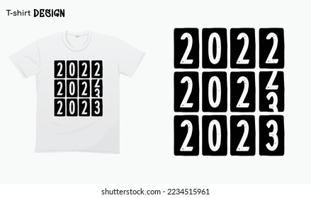 "Goodbye 2022 hello 2023". Typography lettering quote design. Typography funny phrase. Welcome 2022.Happy new year 2022. For stickers, t-shirts,mugs, etc. Eps 10
