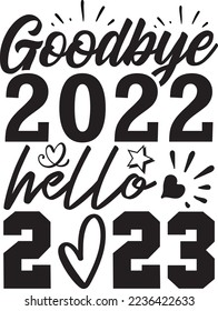 goodbye 2022 hello 2023 vector file