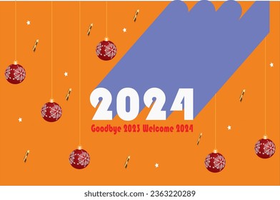 Goodbye 2023 welcome 2024 hd images wallpapers yellow background