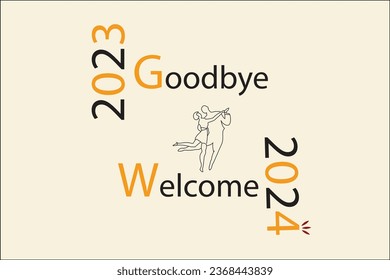 adios 2023 bienvenidos 2024 hd imagenes fondos de pantalla de pared feliz año nuevo 2024 fiesta de baile elementos de diseño caligráfico tipografía alfabeto