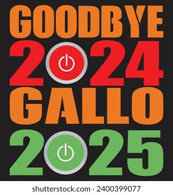 Adiós 2024 Hola 2025 Camiseta, Feliz Año Nuevo 2025 , Diseño de camisetas de fiesta familiar