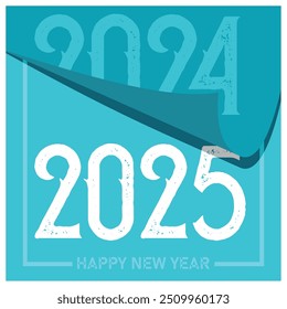 Goodbye 2024, welcome 2025. Celebrating a happy new year. Happy New Year 2025 concept. Flat vector illustration.