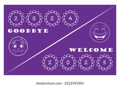 Goodbye 2024 And Welcome 2025 happy new year design