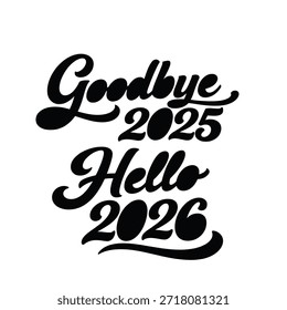 Adiós 2025 Hola 2026 Diseño de Tipografía