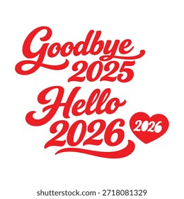 Adiós 2025 Hola 2026 Diseño de Tipografía