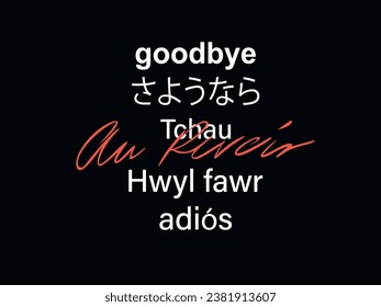 Goodbye adios japanese slogan illustration tee vector.