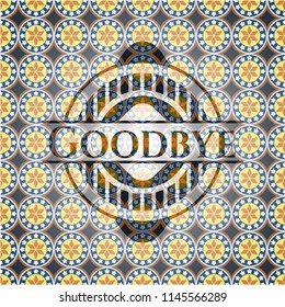 Goodbye Arabic Badge Background Arabesque Decoration Stock Vector ...