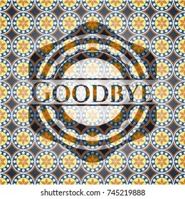 Goodbye Arabic Badge Background Arabesque Decoration Stock Vector 