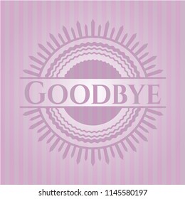 Goodbye Badge Pink Background Stock Vector (royalty Free) 1145580197 