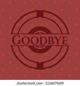Goodbye badge with red background