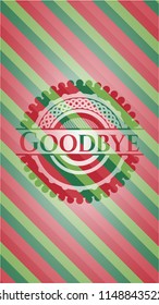 Goodbye christmas emblem background.