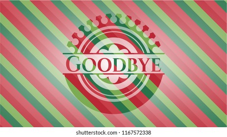 Goodbye christmas emblem background.