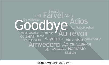GOODBYE in different languages, words collage vector illustration