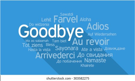 GOODBYE in different languages, words collage vector illustration