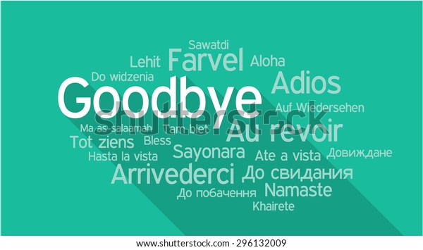 Goodbye Different Languages Words Collage Vector Stock Vector (Royalty ...