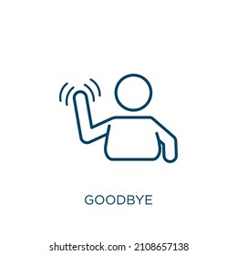 Goodbye Icon Thin Linear Goodbye Outline Stock Vector (Royalty Free ...