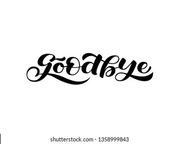 Goodbye lettering. Word for clothes, banner or postcard. Vector illustration