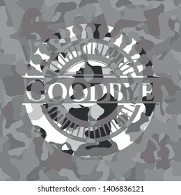 Goodbye on grey camouflage pattern