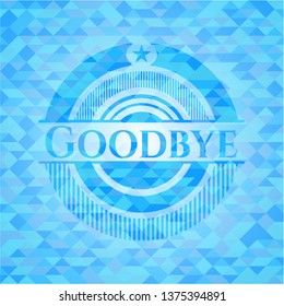 Goodbye sky blue mosaic emblem