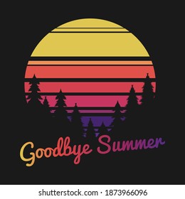 Goodbye Summer. Unique and Trendy Poster Design.