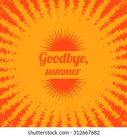 Goodbye summer vector background.