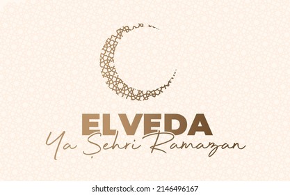 goodbye ya city ramadan and patterned moon icon