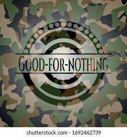 Good-for-nothing on camo pattern. Vector Illustration. Detailed.