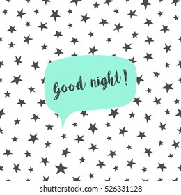 Goodnight poster with stars.Vector illustration.