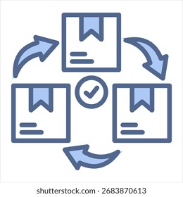 Ilustración vectorial de iconos azules