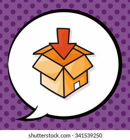 Goods box doodle, speech bubble