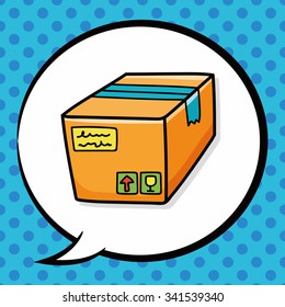 Goods box doodle, speech bubble