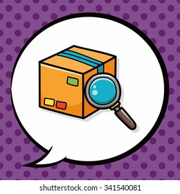 Goods box doodle, speech bubble