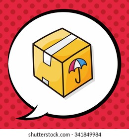 Goods box doodle, speech bubble