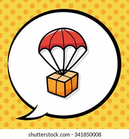 Goods box doodle, speech bubble