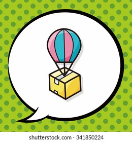 Goods box doodle, speech bubble