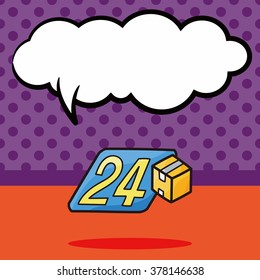 Goods box doodle, speech bubble