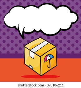 Goods box doodle, speech bubble