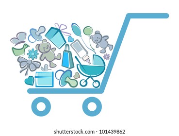 The goods for boys in the cart
