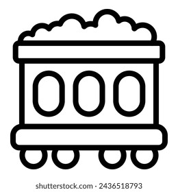 Goods carriage icon outline vector. Train freight wagon cargo. Railcar locomotive transport