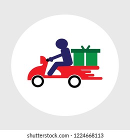 Goods delivery courier icon vector